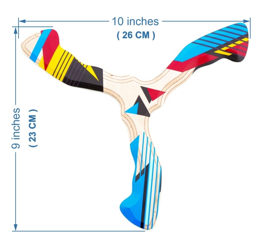 hurricane-boomerang-dimensions-size-chart Hurricane boomerang dimensions diagram showing 10 inches width and 9 inches height.